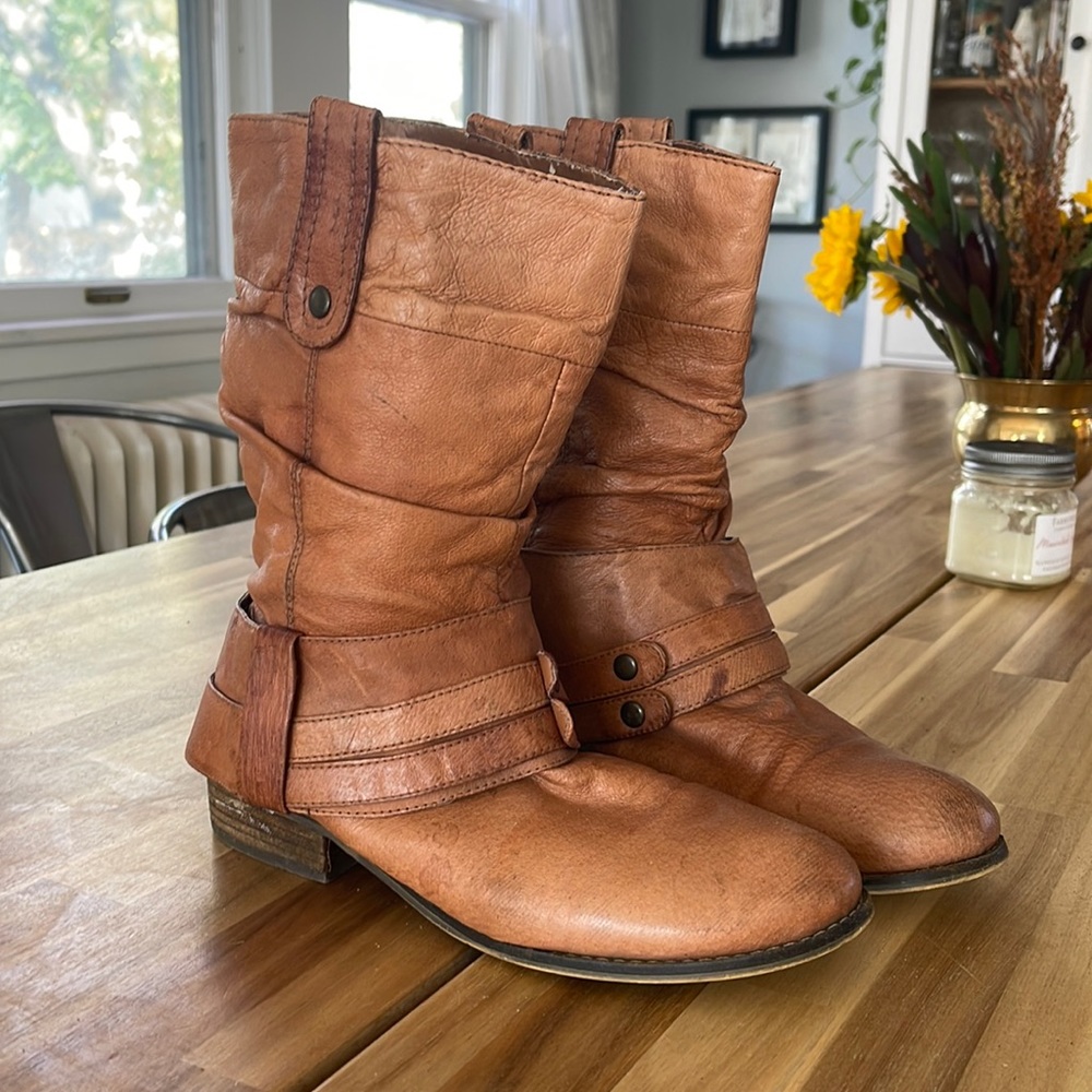 Steve Madden Mid Calf Leather Boots